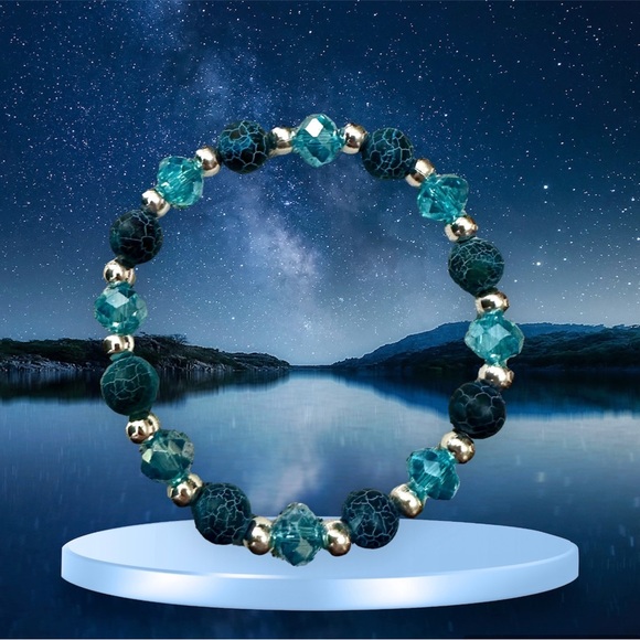 Austrian Crystal Roundel and beaded bracelet - Picture 3 of 4